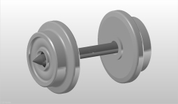 NPE NZ33265 - H0 Scheibenradsatz - Ø 10 mm - Niederq. (Spitzlager - einseitig isoliert)